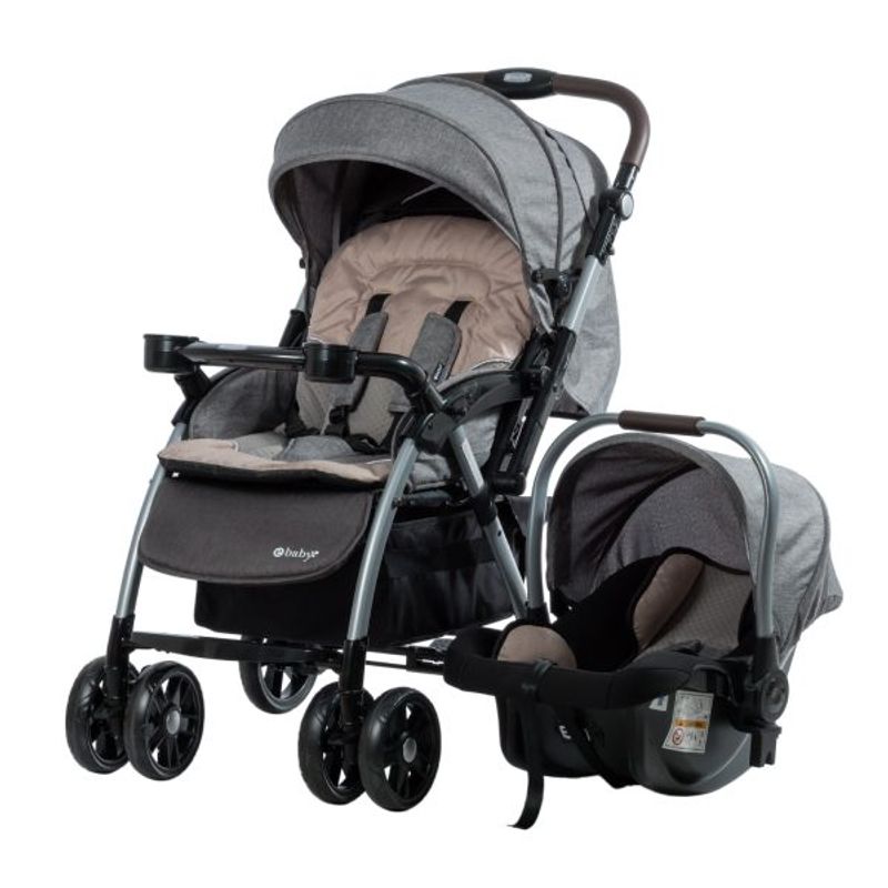 EBABY - Coche TRAVEL SYSTEM BRAVIAR  EB1092-1 Gris