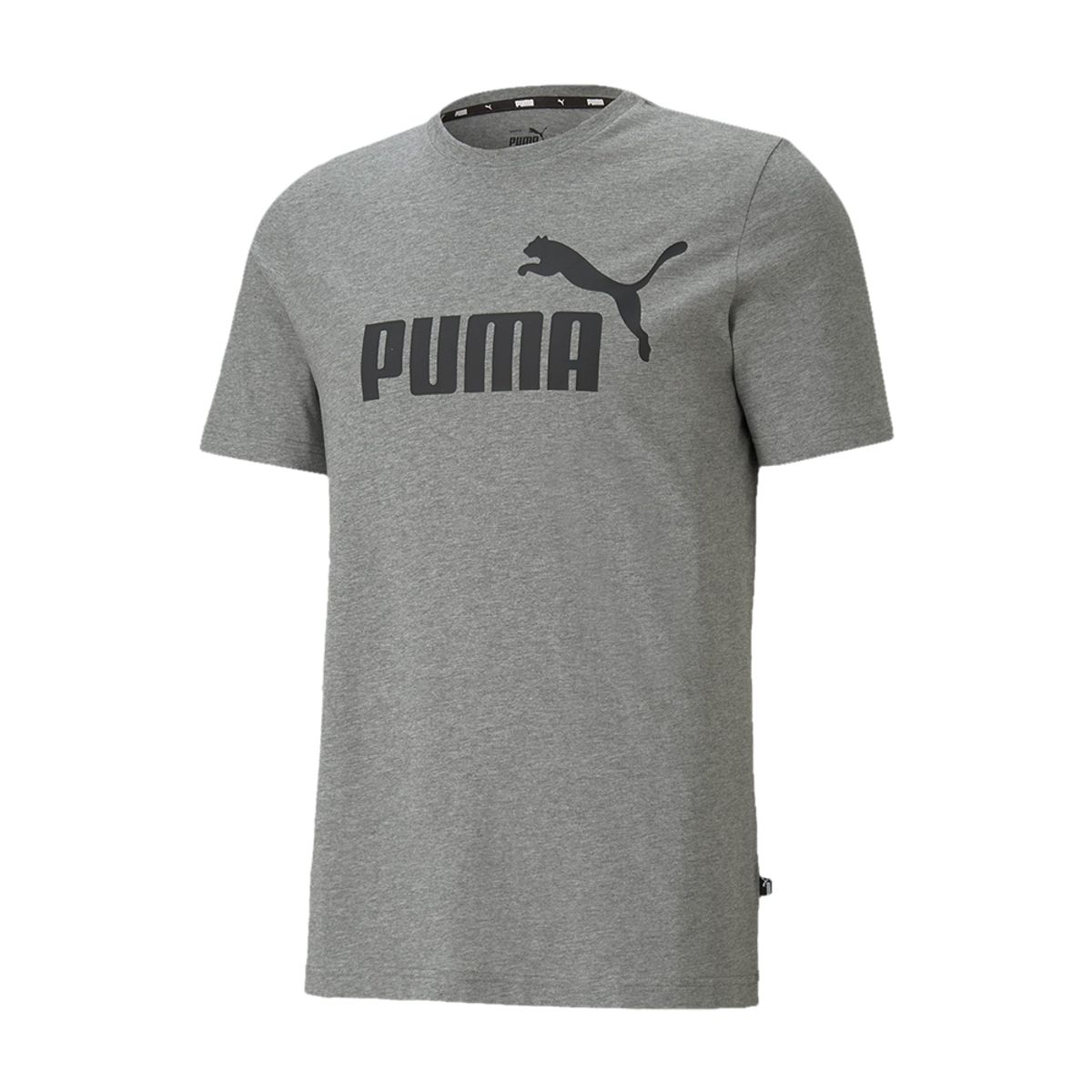 PUMA - Camiseta Puma Ess Logo Tee Original Gris Hombre