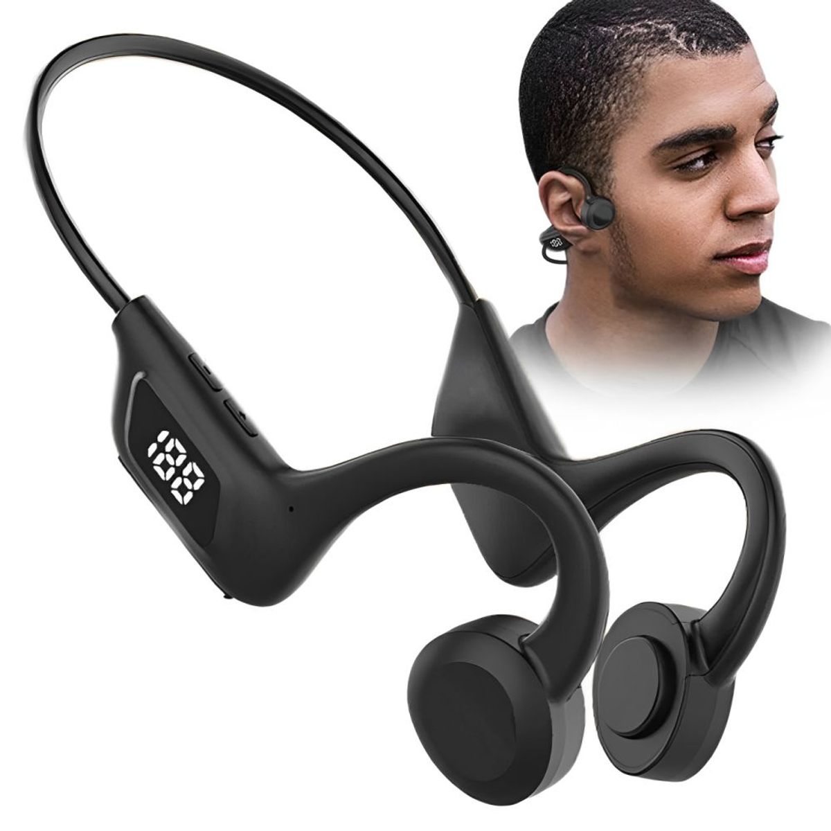 GENERICO - Audifonos De Conduccion Osea Recargables Puerto Micro Sd