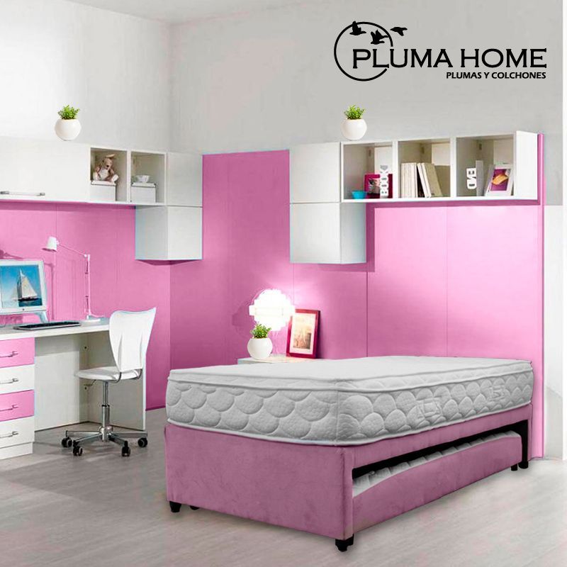 PLUMA HOME - Cama Nido ORQUIDEA   con Colchon Semiortopedico  100X190