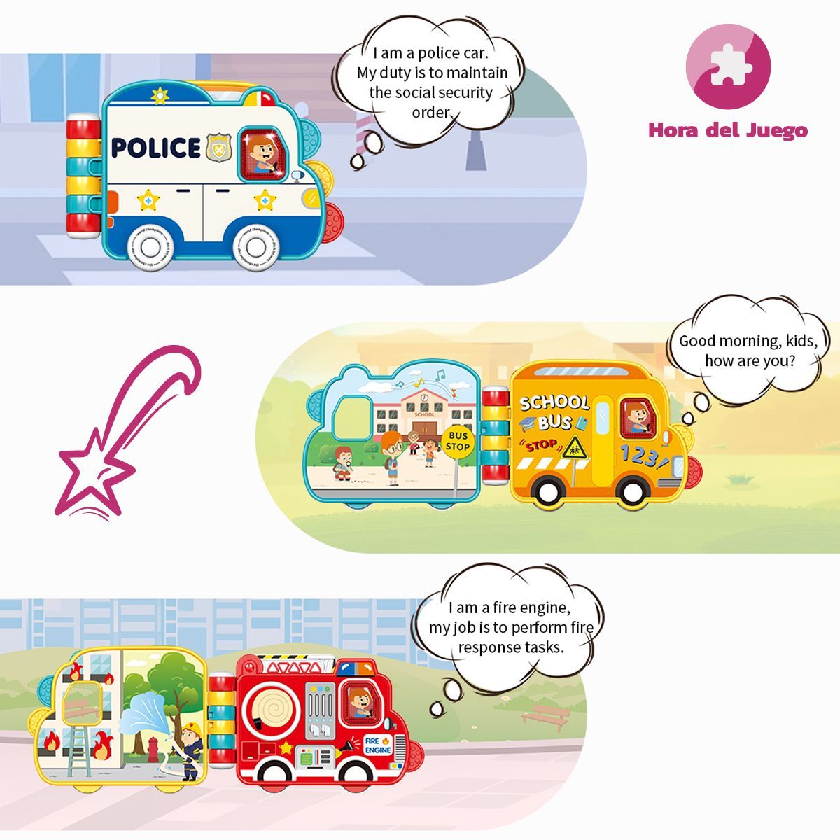 ENFANT'ASY - Libro Musical Infantil Voces Luces Y Sonidos Juguete Bebe