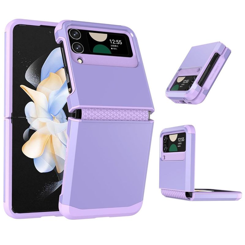 GENERICO - Funda Estuche Case Plegable Compatible Samsung Z Flip 4 Lila