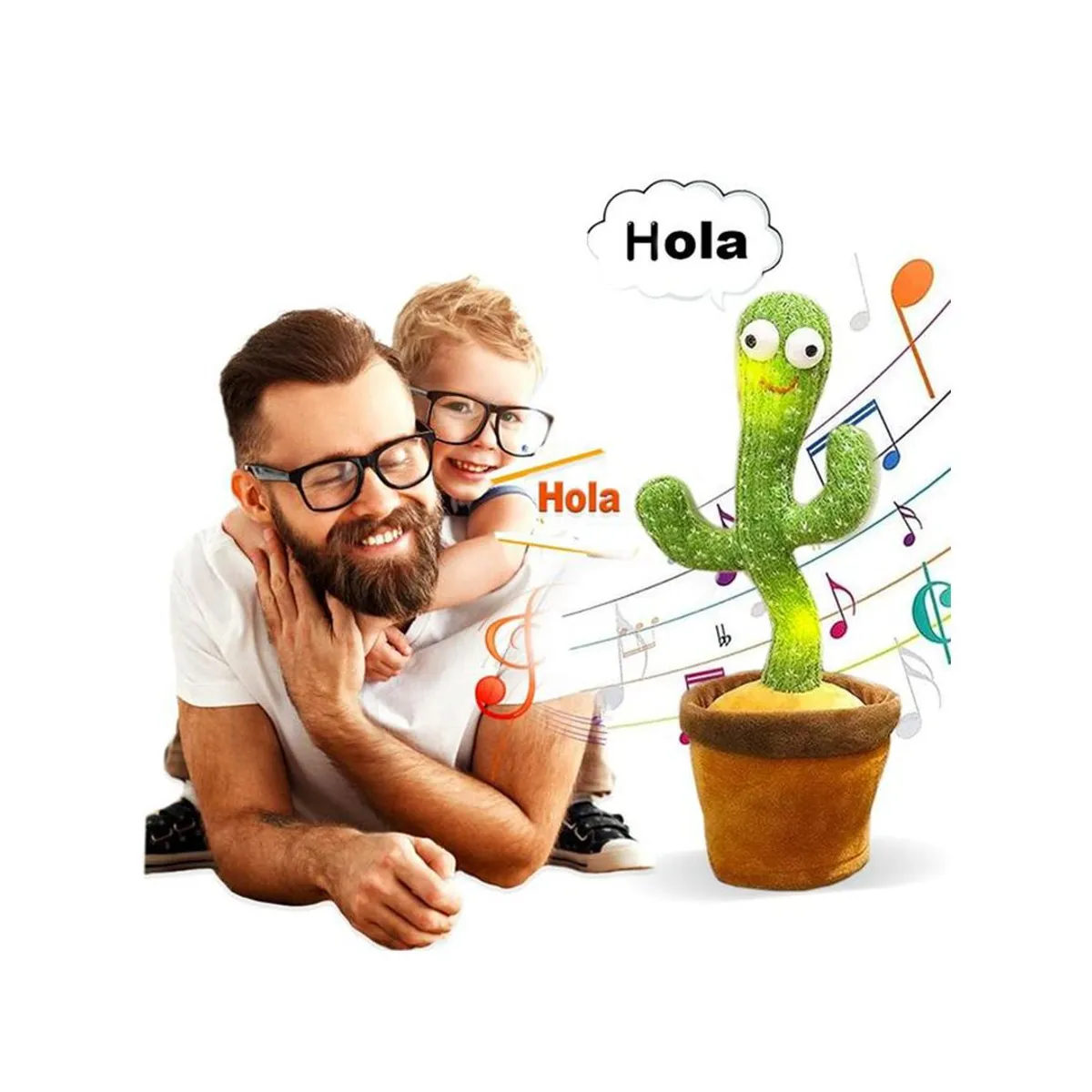 GENERICO - Cactus Bailarín Juguete Recargable Con Repetidor De Voz