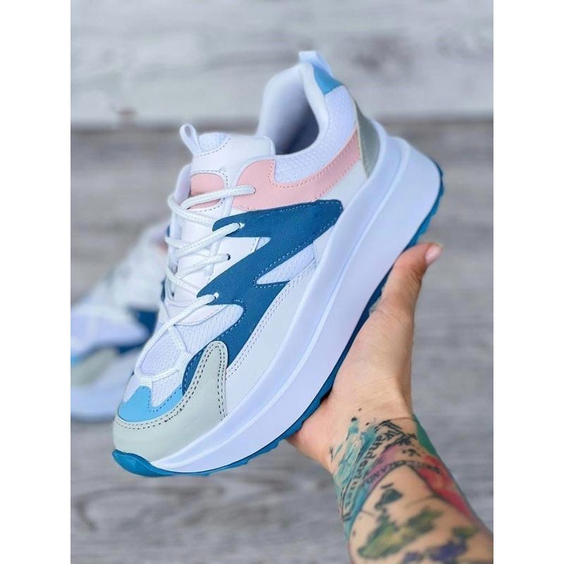 GENERICO - Tenis Azul Bellos Dama Zapatillas Zapatos Mujer Lindos Moda Casual