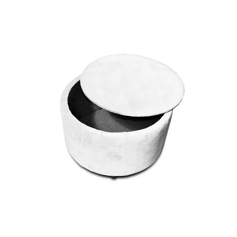 MAGIC CLASS - PUFF BAUL CAPITONEADO CIRCULAR 90X40X40 ECOCUERO BLANCO
