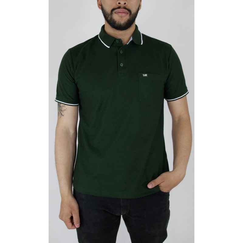 L Y H - Camiseta Para Hombre Manga Corta Verde Marca L&H