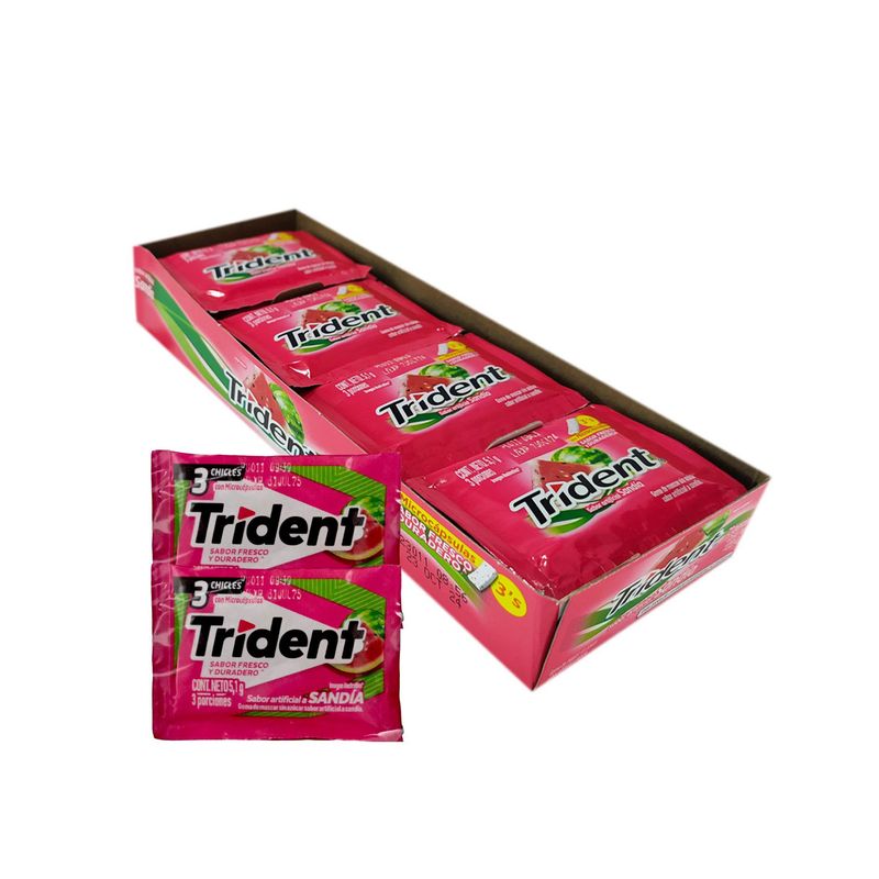 GENERICO - Chicle Dulce Trident 3s Sabor A Sandia X24 Unds