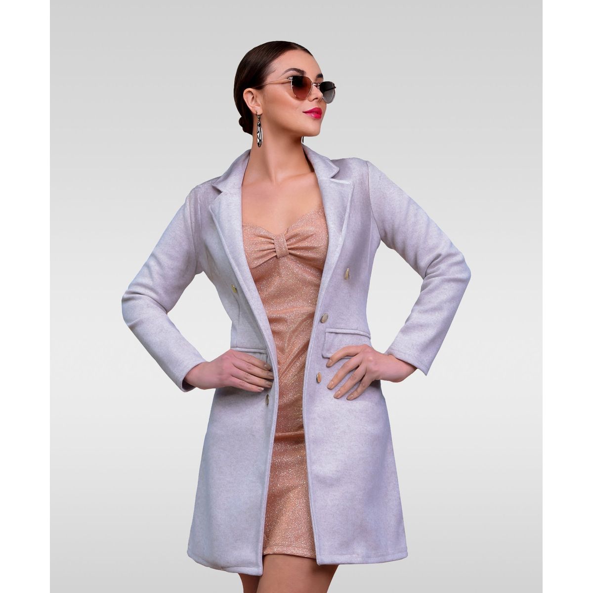 SYK - Gaban Para Mujer De Paño Abrigo largo Paño