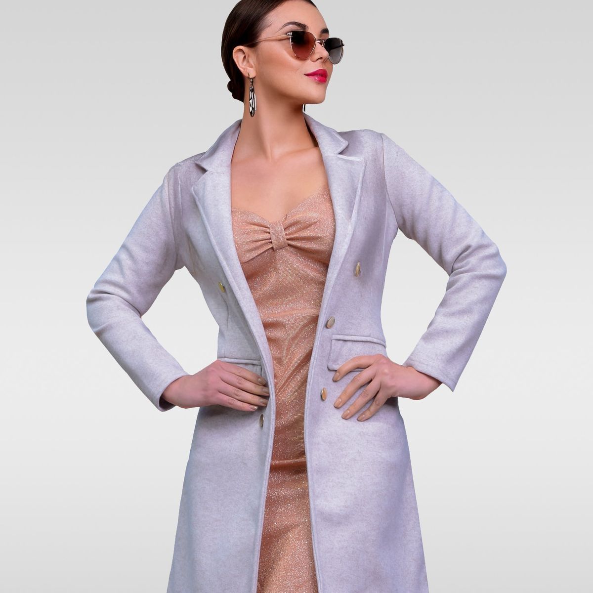 SYK - Gaban Para Mujer De Paño Abrigo largo Paño