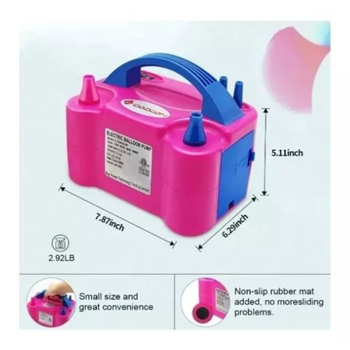 AFM - Bombas Inflador Globos Electrico Doble Boquilla Bomba 600w