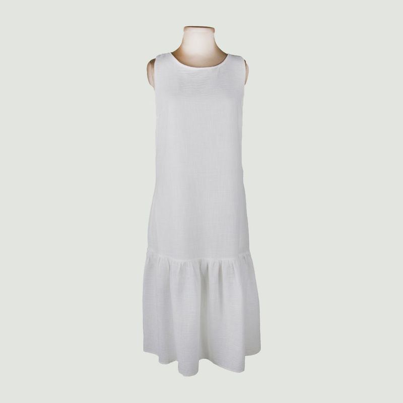 L Y H - Vestido Para Mujer Sin Manga Blanco Marca L&H