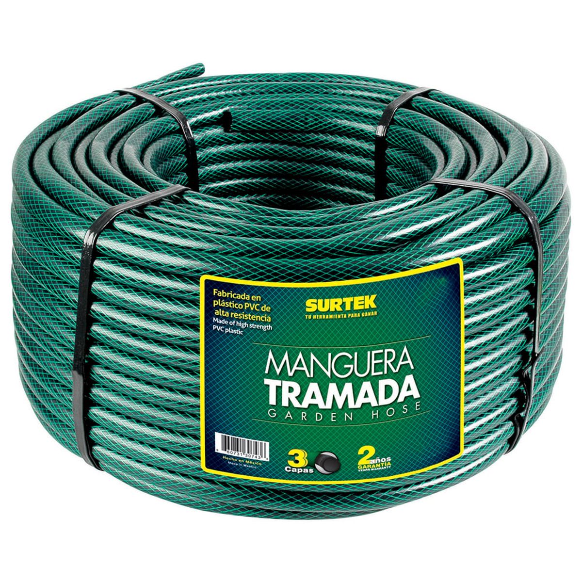 SURTEK - Manguera tramada verde 1" rollo 100m Surtek
