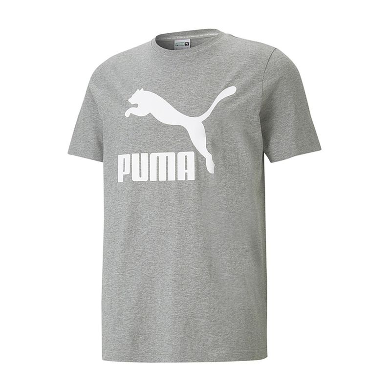 PUMA - Camiseta Puma para Hombre Classics Logo Tee Gris
