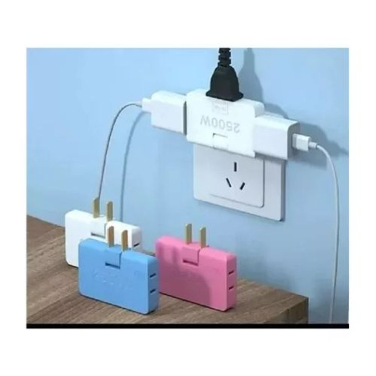 AFM - Enchufe Plano De 3 Salidas Extensión 180 Multitoma