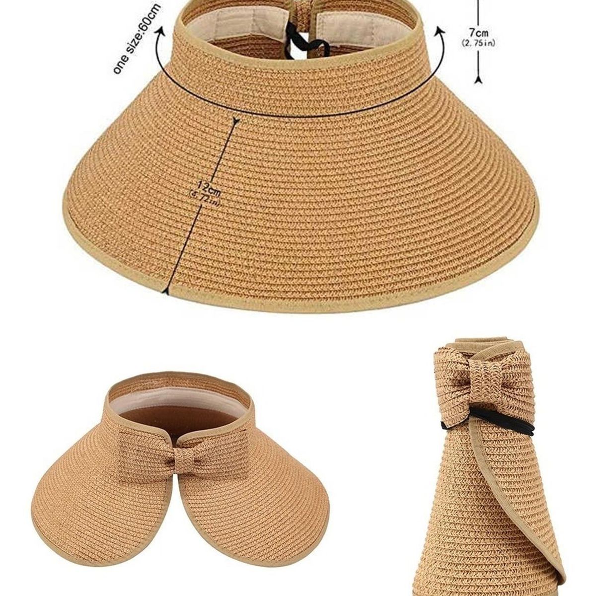 VELBROS - Gorra Visera Ala Ancha Fina Cachucha Unisex Deport Playa - Beige