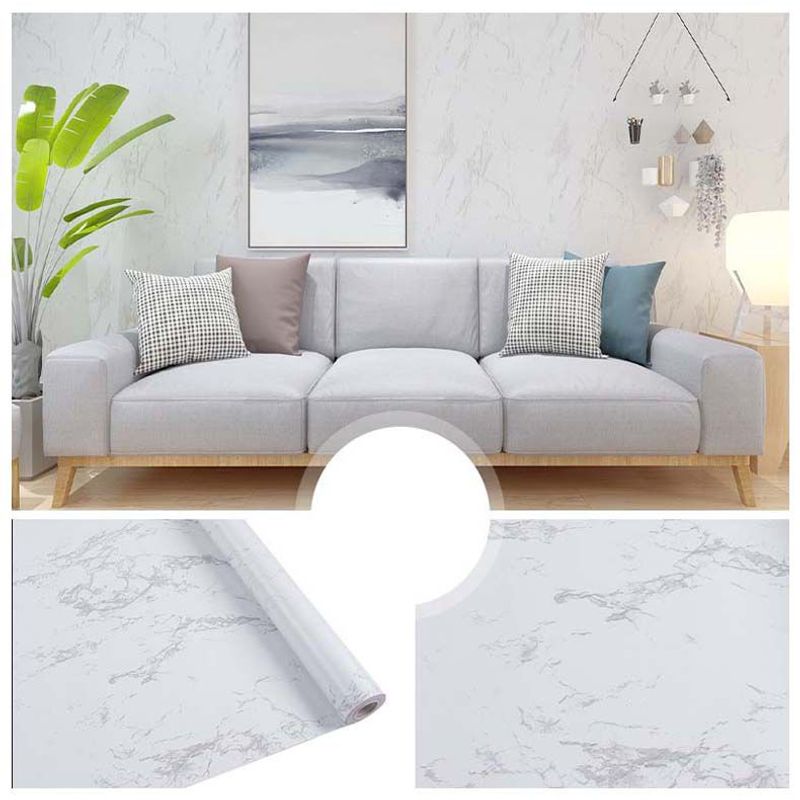 GENERICO - Papel Vinilo Adhesivo De 10 M X 45 Cm Marmol Mate Blanco