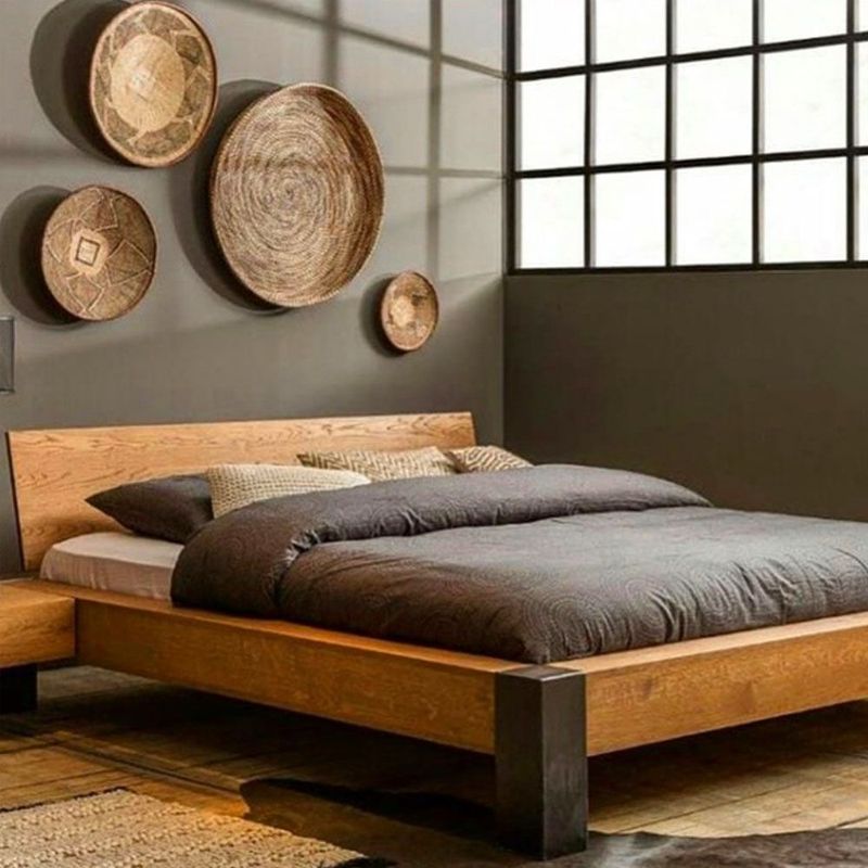 22 GRADOS DECORACION - Cama Anything en Roble y Metal Colchon 200x200cm 22Grados Decoracion