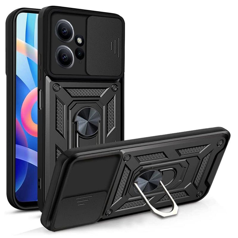 GENERICO - Funda Estuche Case Slider Compatible Con Xiaomi Note 12 4G Negro