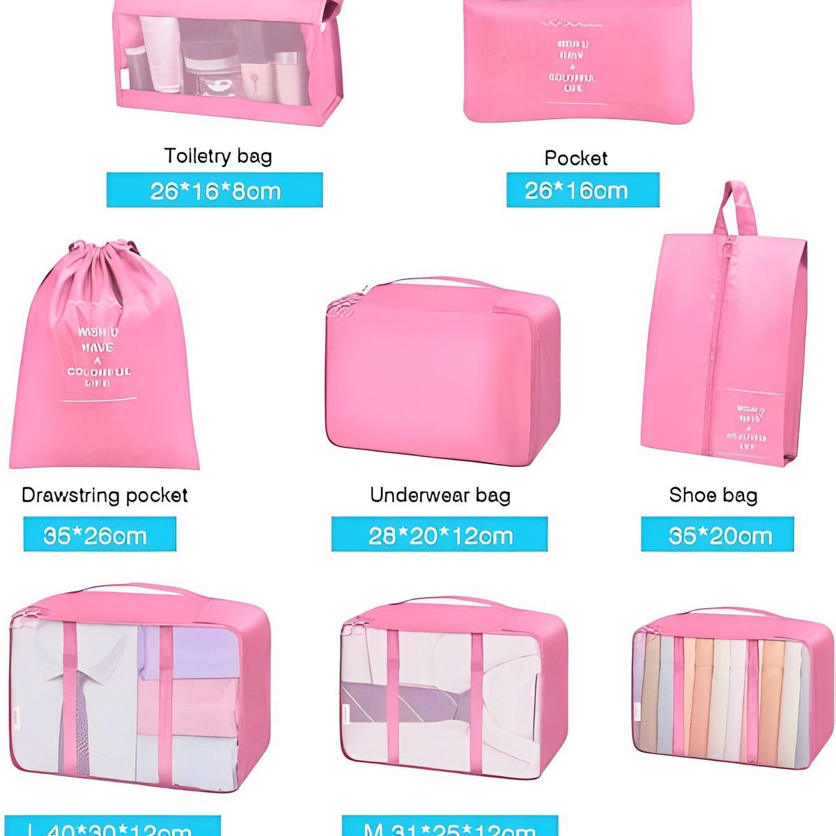 MILOPTS - Kit Organizadores De Maleta Bolsas De Viaje X8 Piezas