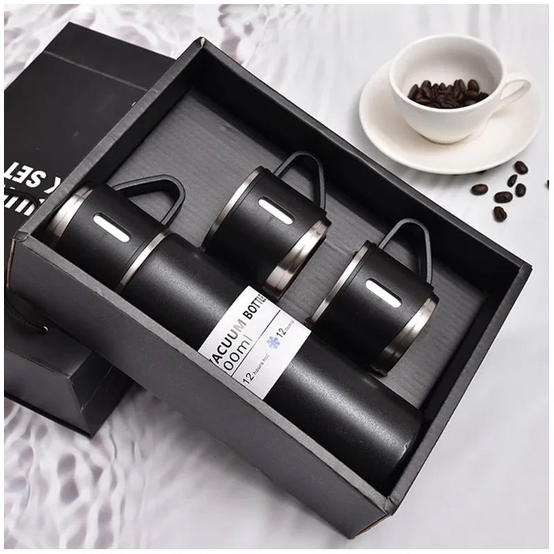 ONE PIXEL - Termo Para Cafe Aromática Caliente Y Frio + 3 Tazas Elegante