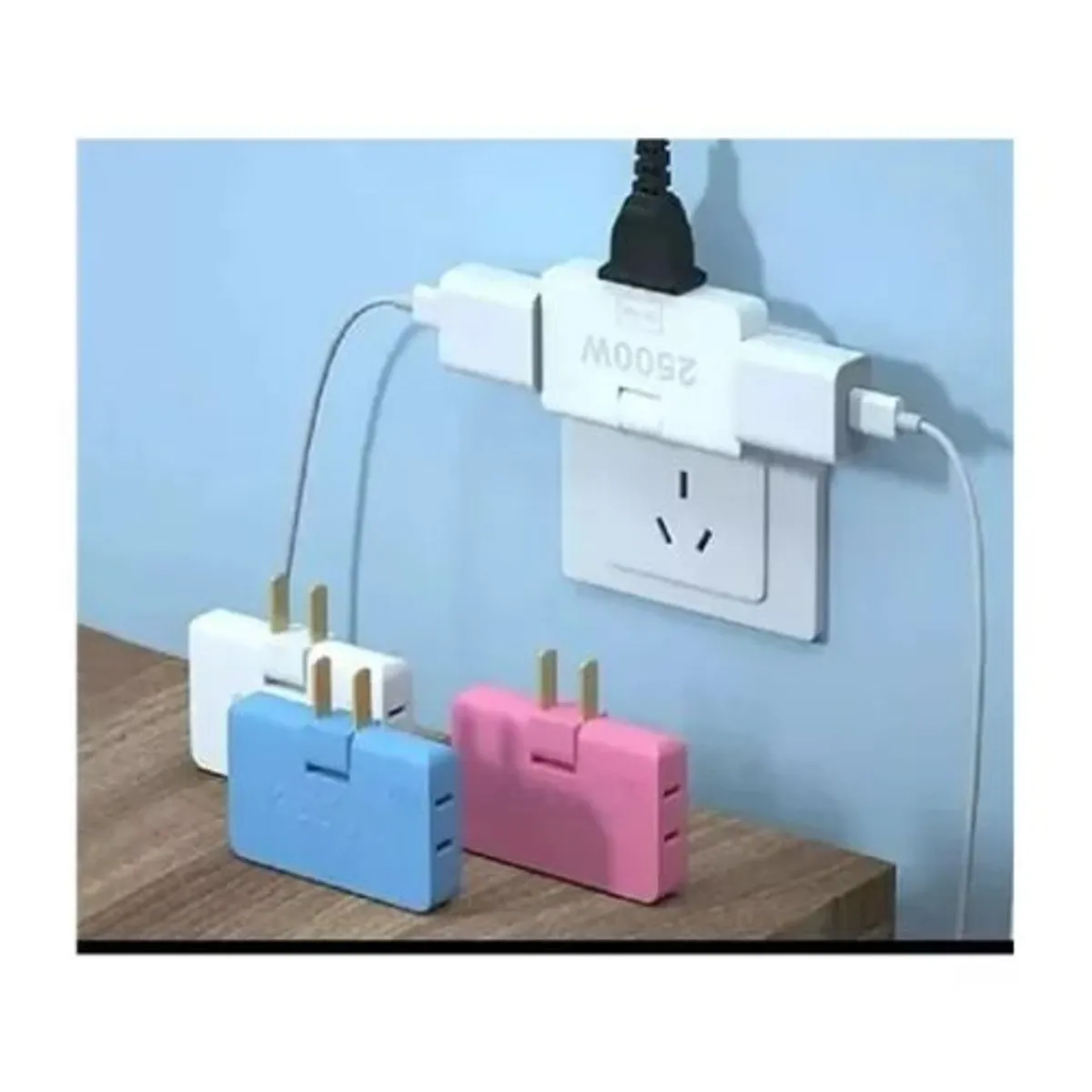 AFM - Enchufe Plano De 3 Salidas Extensión 180 Multitoma