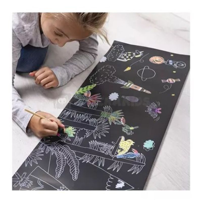 AFM - Rollo De Papel Mágico Dibujos  Para Raspar Colores