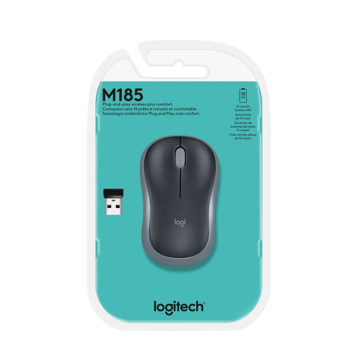 LOGITECH - Mouse Inalámbrico Logitech M185 Win Mac Chrome Linux Negro
