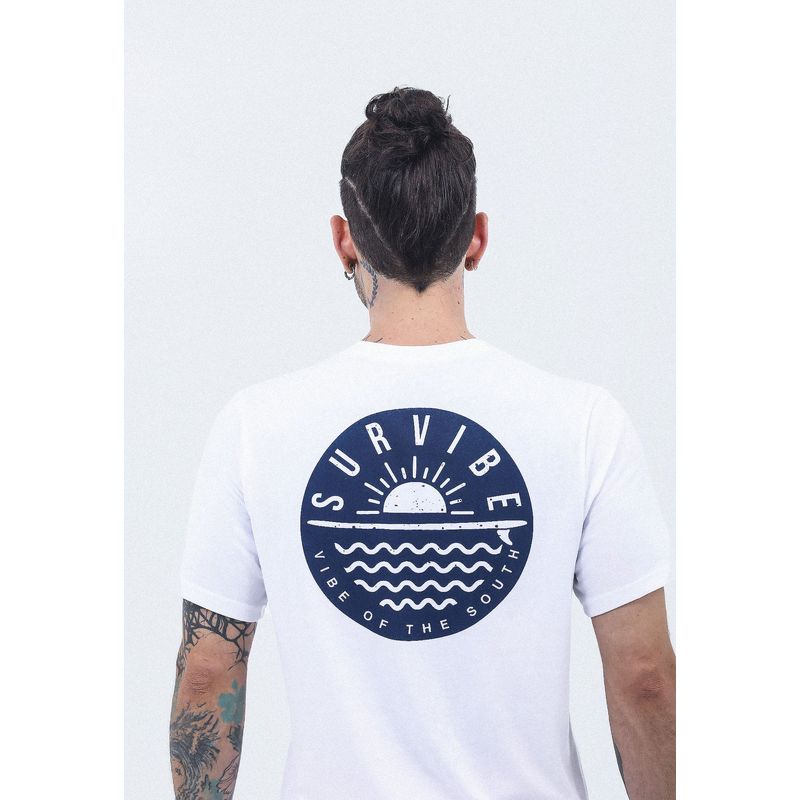 BELIFE - Camiseta De Playa Blanco Hueso Con Estampado Para Hombre Belife