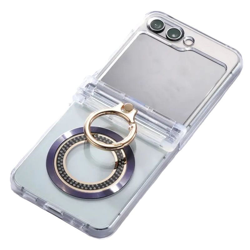 GENERICO - Funda Estuche Case Luxury Anillo Compatible Samsung Z Flip 5 Morado