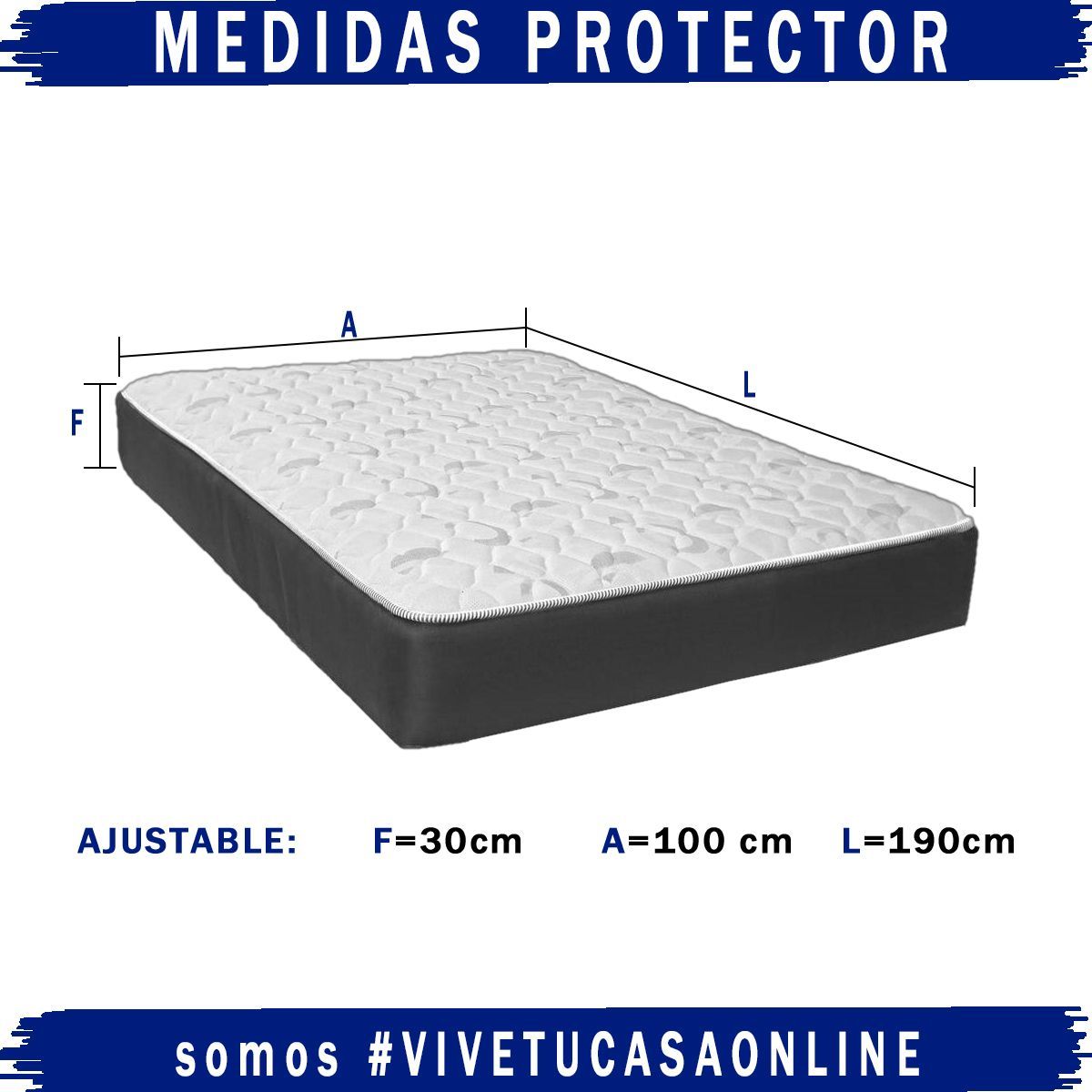 ELEGANT - Protector Colchón Impermeable Tela Antifluido Cama Sencilla 1 metro