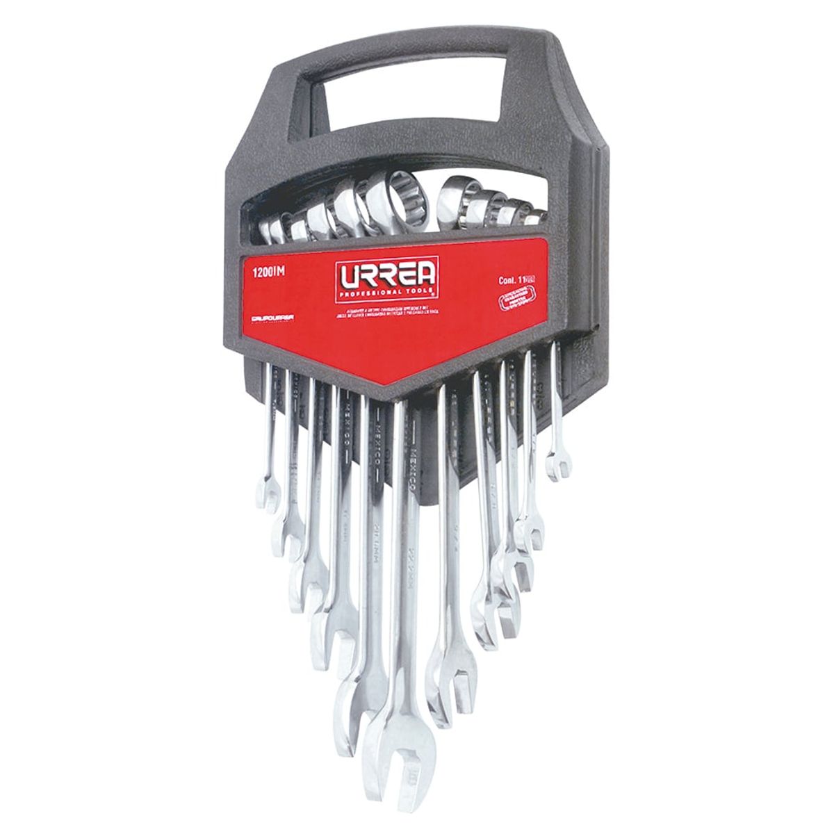 SURTEK - Juego de 11 llaves combinadas métricas con rack Urrea