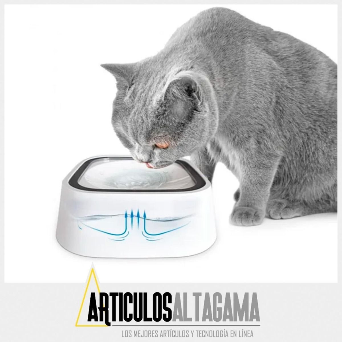 XALTA - Plato Bebedero Antisalpicaduras Para Perros Gatos -Gris