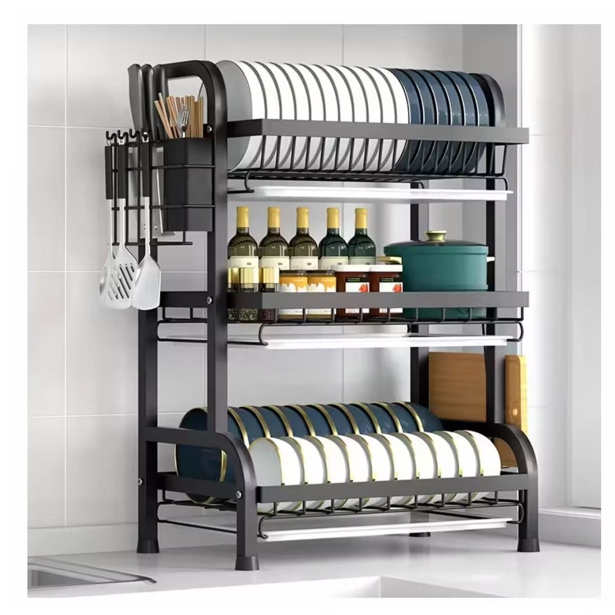 ONE PIXEL - Platero Escurridor De Platos Graduable Y Organizador De Loza ONE PIXEL