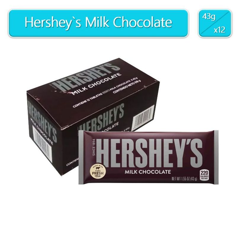 GENERICO - Chocolatina Hersheys Milk 43gr X 12