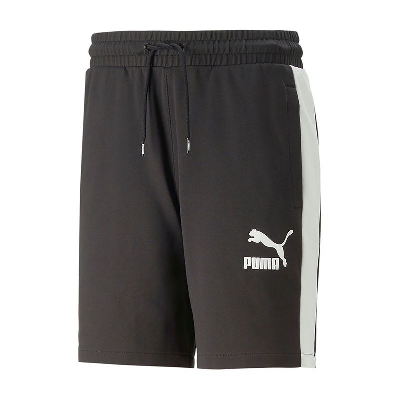 PUMA - Pantaloneta Marca Puma para Hombre T7 Iconic Shorts 8 Negro