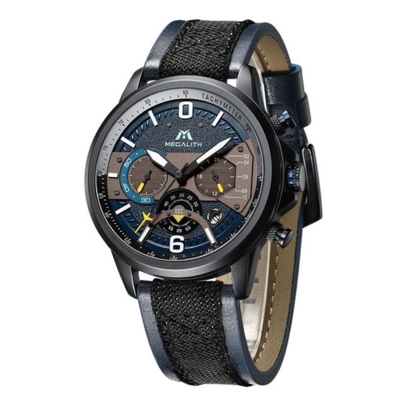 UBMD - Reloj Cuarzo Hombre Deportivo MEGALITH 8083 Cronografo Negro