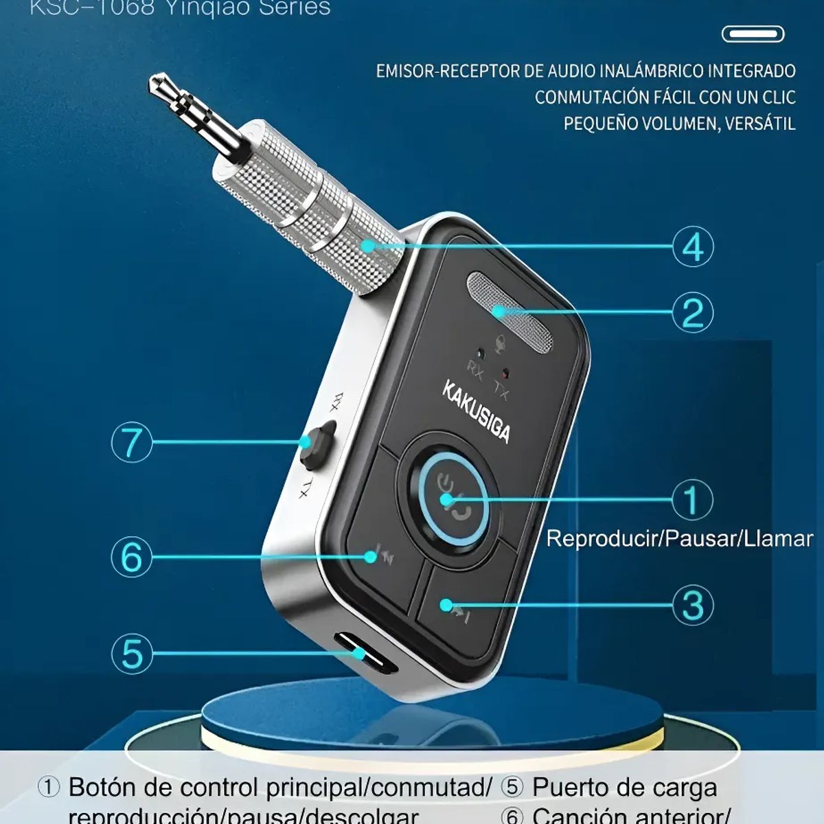 GENERICO - Transmisor Receptor Bluetooth 5.3 Aux 2 En 1 Carro Tv Pc 3.5