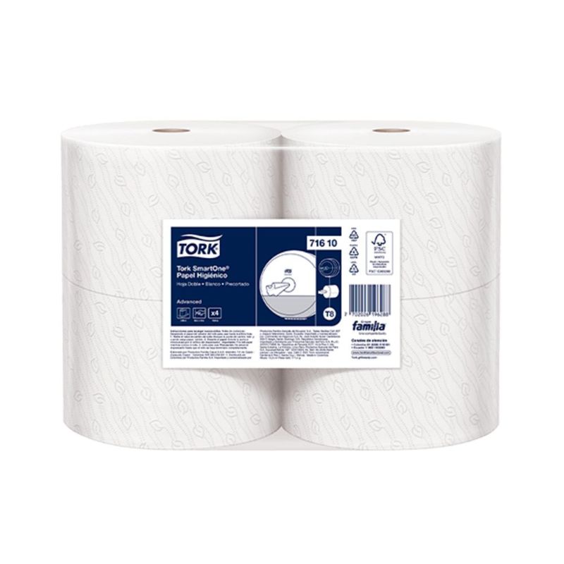 TORK - Jumbo Tork SmartOne Hoja Doble Precortado Blanco 200mt