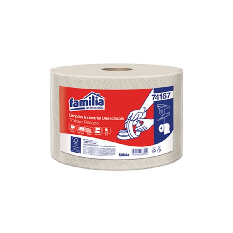 FAMILIA INSTITUCIONAL - Limpión Industrial Familia Hoja Doble Natural 400mt