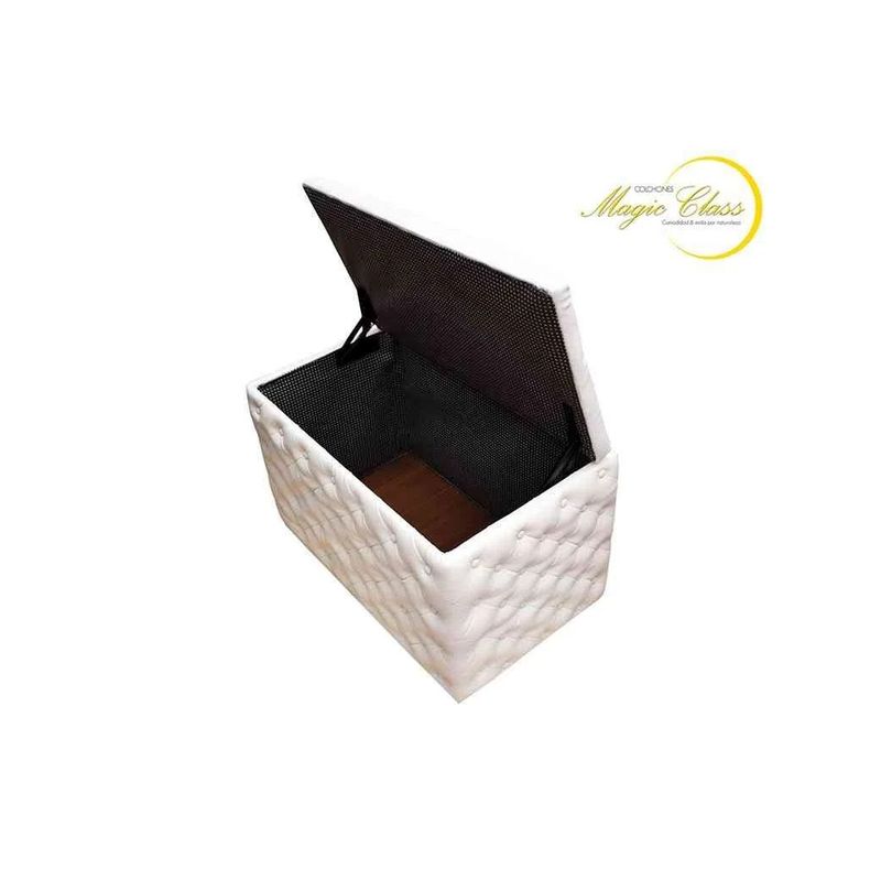 MAGIC CLASS - PUFF BAUL CAPITONEADO70X40X50 ECOCUERO BLANCO