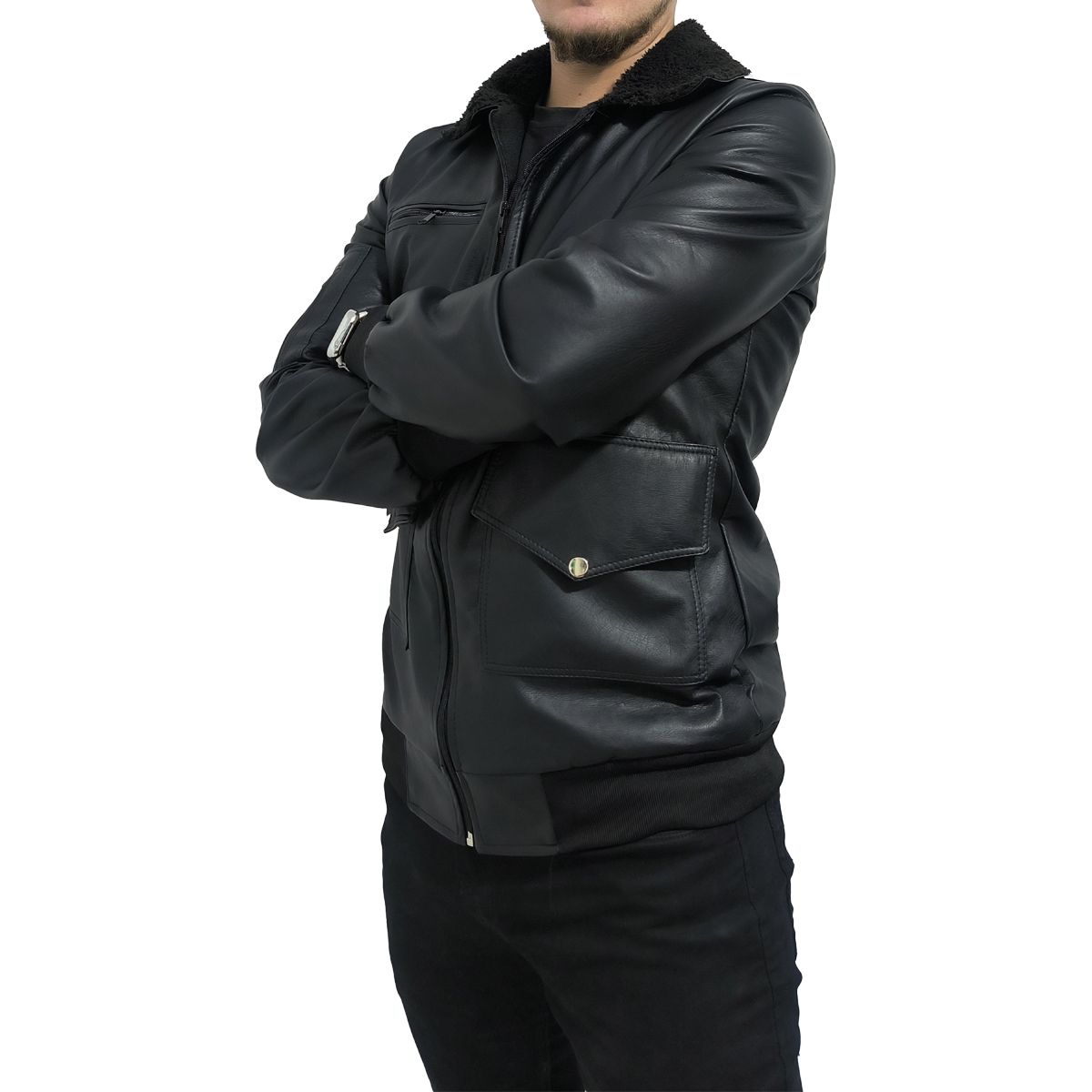 SACATE - Chaqueta para hombre en cuero tex - Piloto