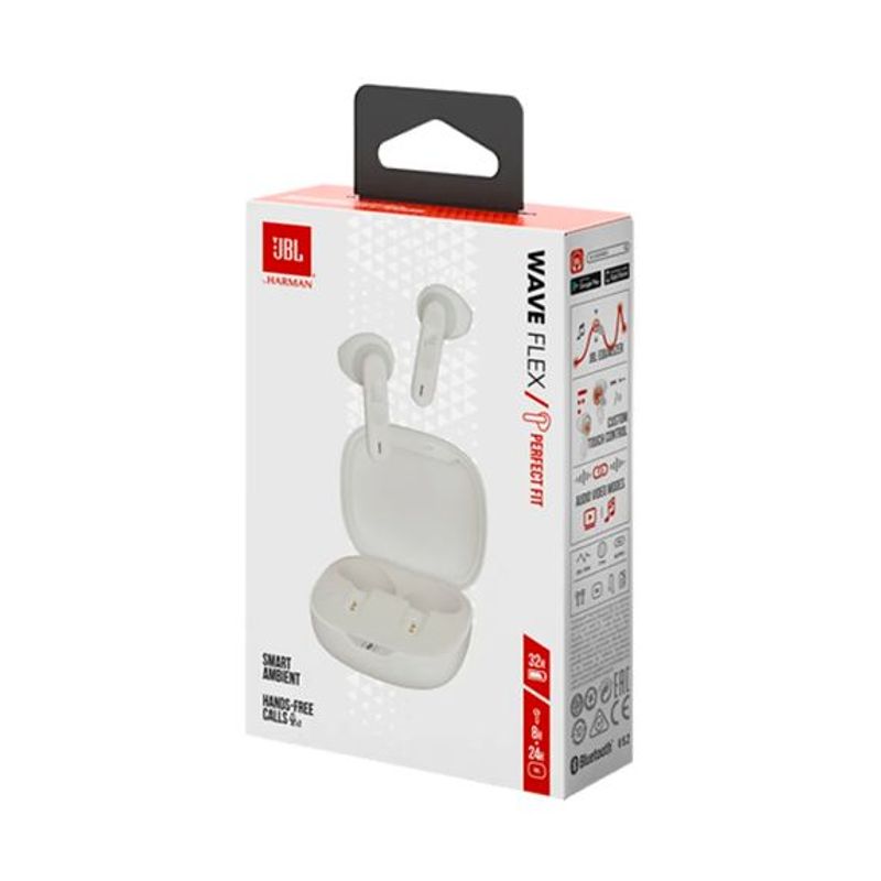 JBL - AUDIFONOS INALAMBRICOS JBL WAVE FLEX BLANCO 32H BATERÍA