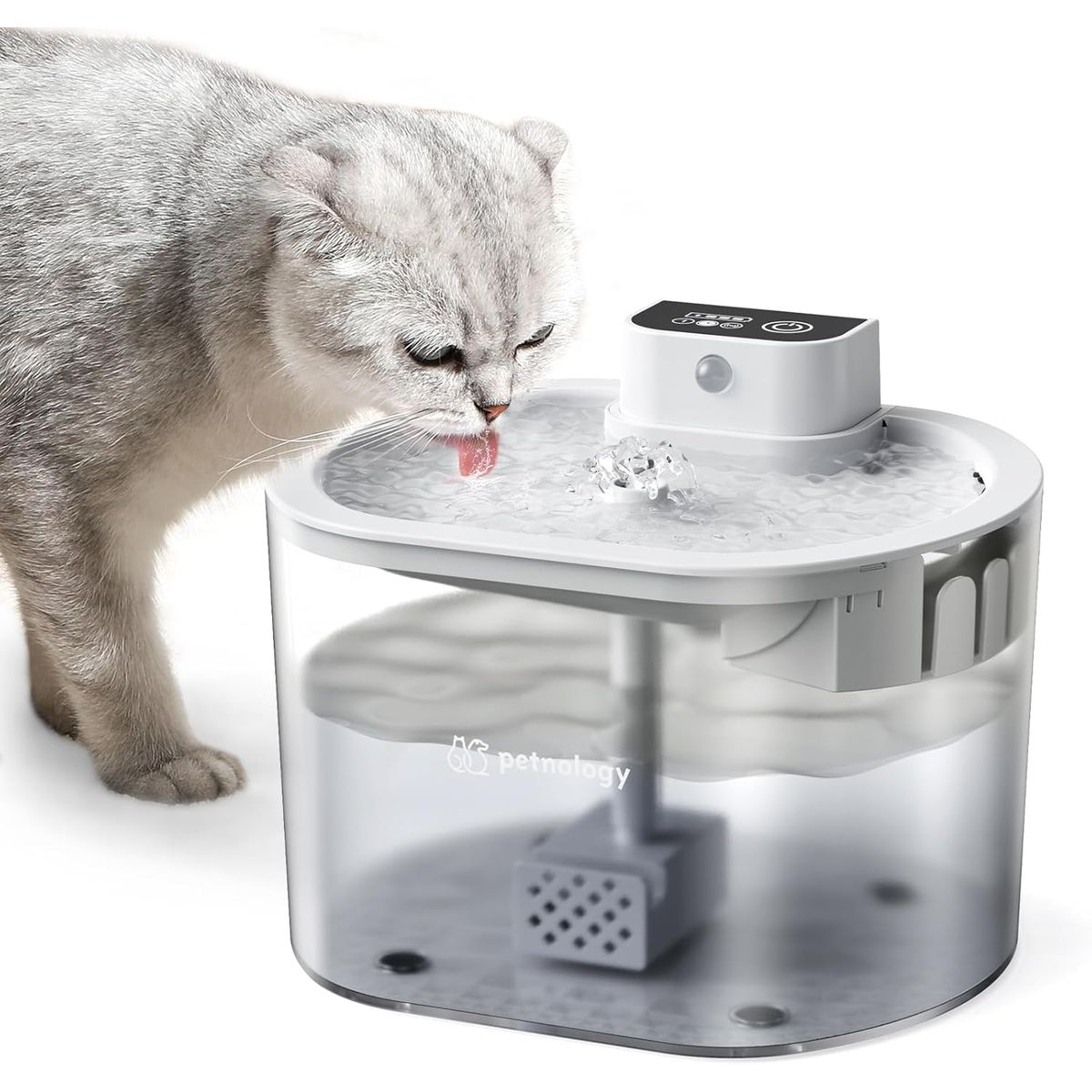 AQUA FORCE - Fuente De Agua para Gatos Bebedero Con Sensor De Movimiento