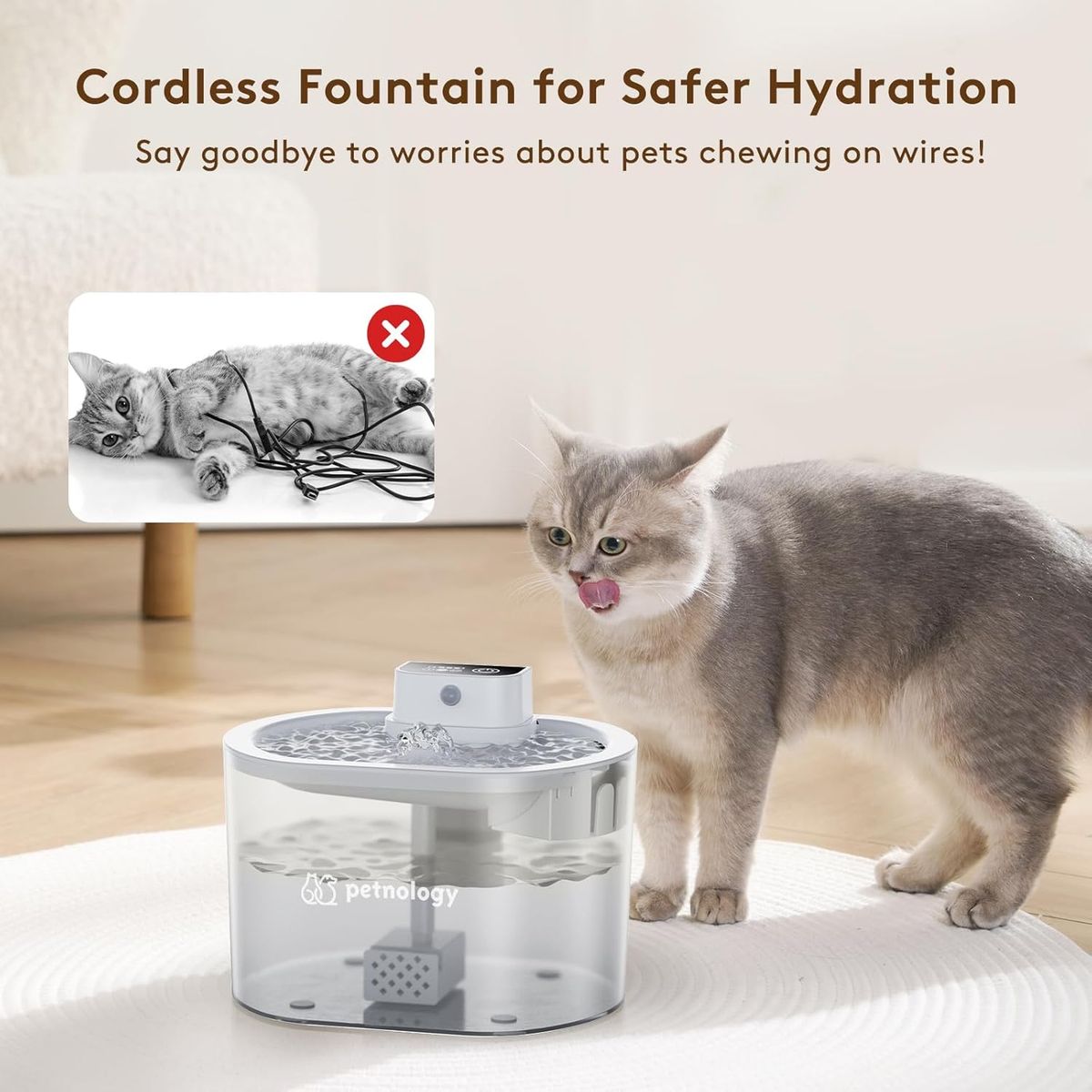 AQUA FORCE - Fuente De Agua para Gatos Bebedero Con Sensor De Movimiento