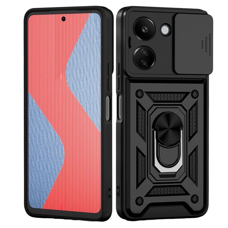 GENERICO - Funda Estuche Case Slider Compatible Con Xiaomi Redmi 13C Negro