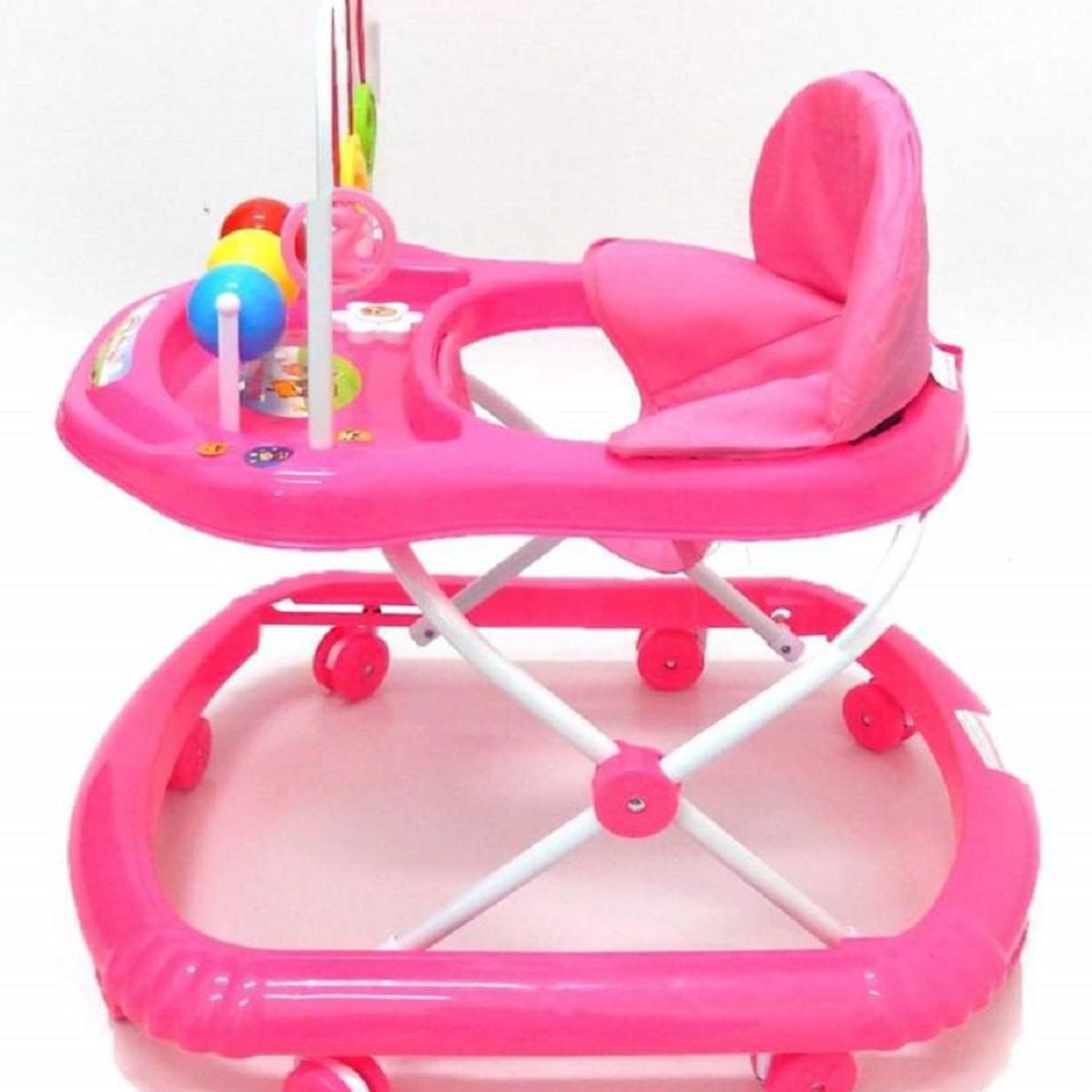 BEBESSWEET - Caminador Bebe Sonajero Andadera Rosado Llanta Silicona Niña