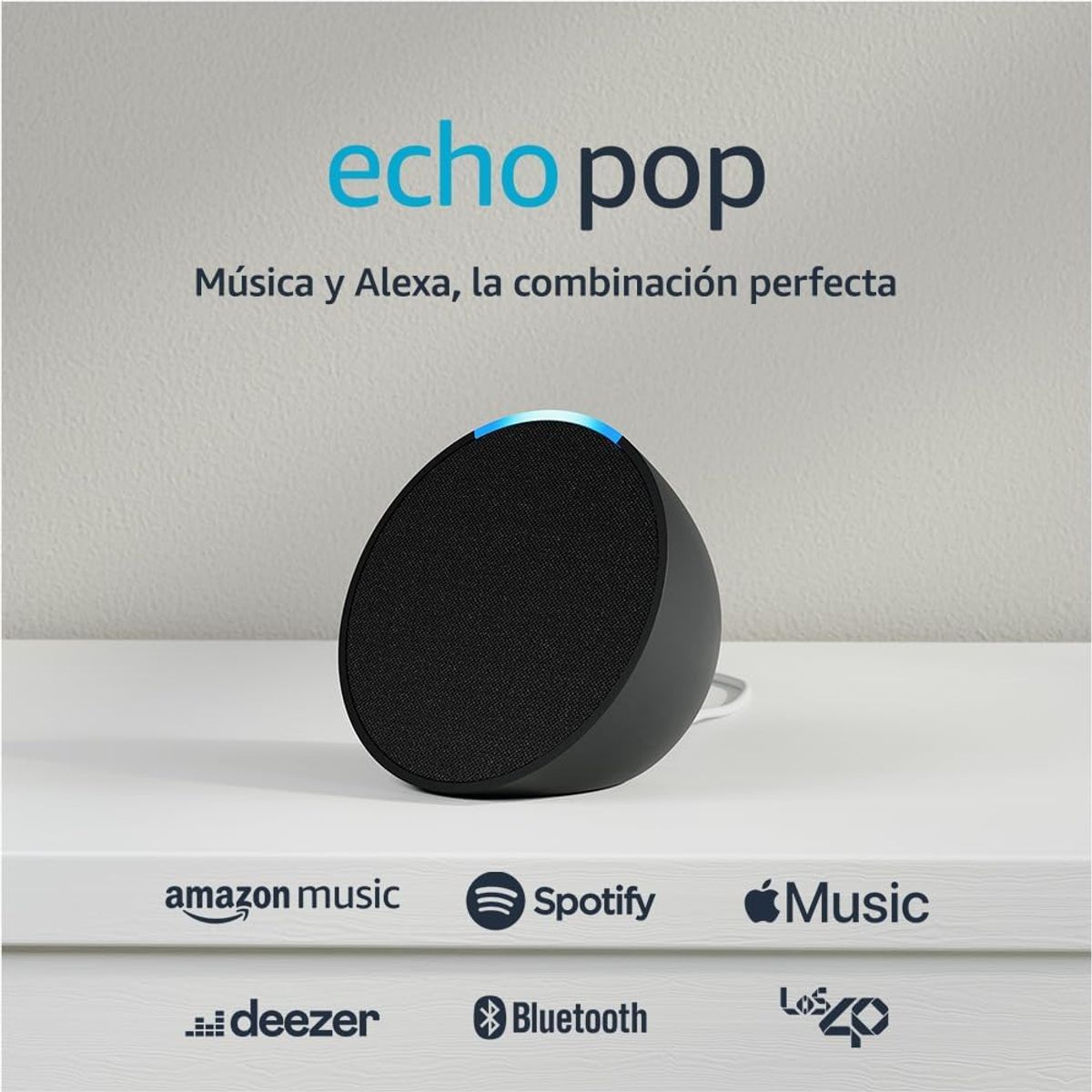AMAZON - Amazon Echo Pop Altavoz Inteligente Bluetooth con Alexa Sonido Potente