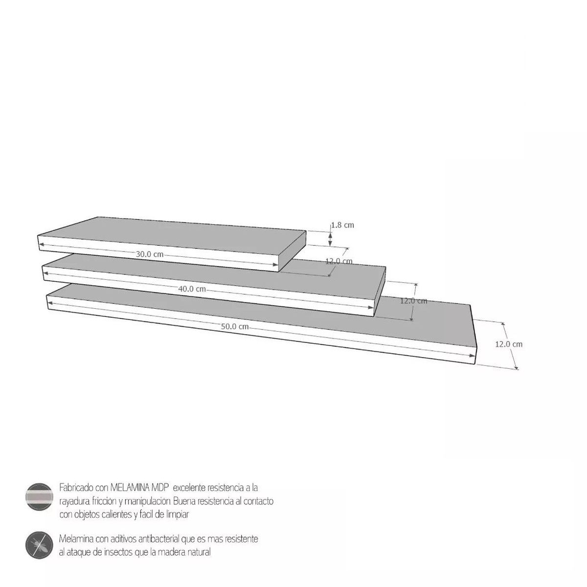 HOMETLY - combo 3 repisas flotantes madera moderna para decoracion repisa cedro