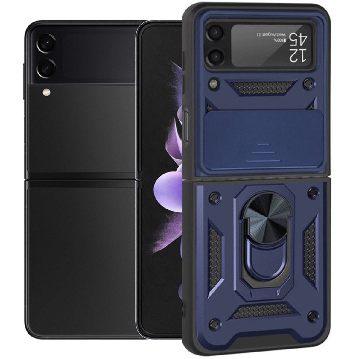 GENERICO - Funda Estuche Case Slider Compatible Con Samsung  Z Flip 4 Azul