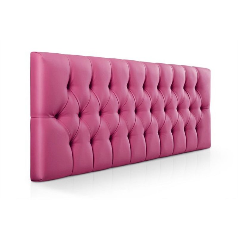 BANZAY - Cabecero Cama Sencilla Capitoneado Ecocuero - Fucsia